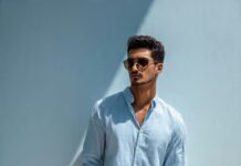 Sky Blue Shirt For Men: 15 Styling Ideas & Outfit Guide 2026 man wearing sky blue shirt with white chinos and brown loafers